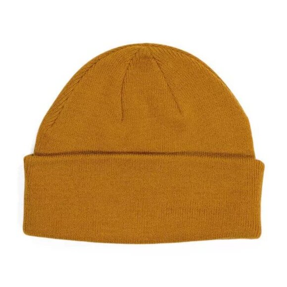 Timberland Wheat Knit Beanie Rib Cuff Embroidered Crest Logo Thermal Winter NWT - Picture 3 of 3